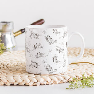 Mug Bi-plans Art déco rugissant - motif dessiné.
