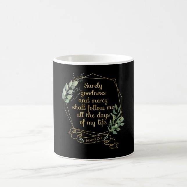 Mug Bible chrétien Citation Verse Psaume 23 6 (Centre)