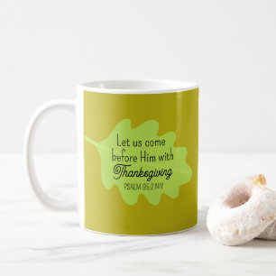 Mug Bible de Thanksgiving Verse Feuille verte Autume O