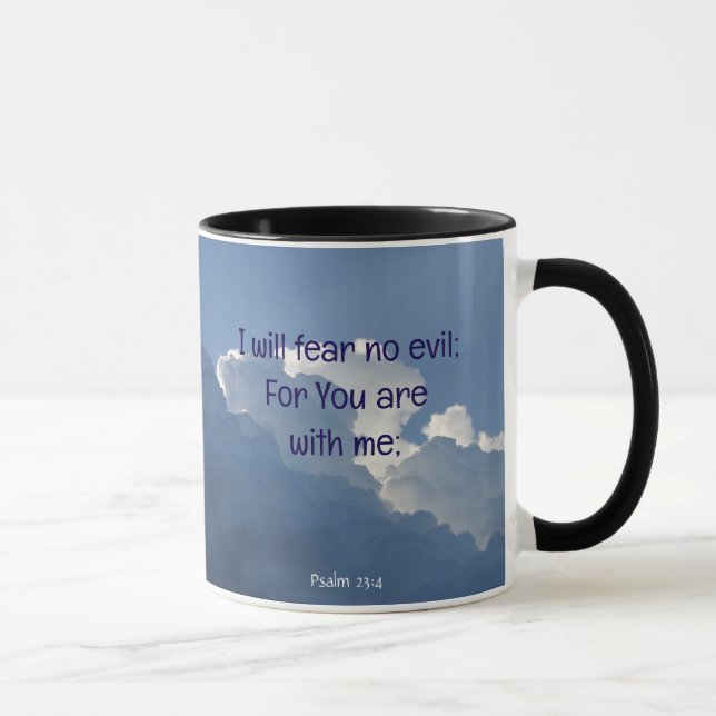 Mug Bible Scripture Psalm 23:4 Fear No Evil...  (Droite)