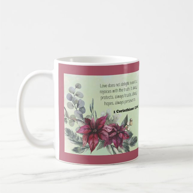 Mug Bible verset floral (Gauche)