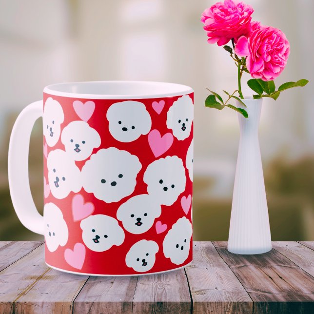 Mug Bichon bouffant et coeurs boug (Créateur téléchargé)