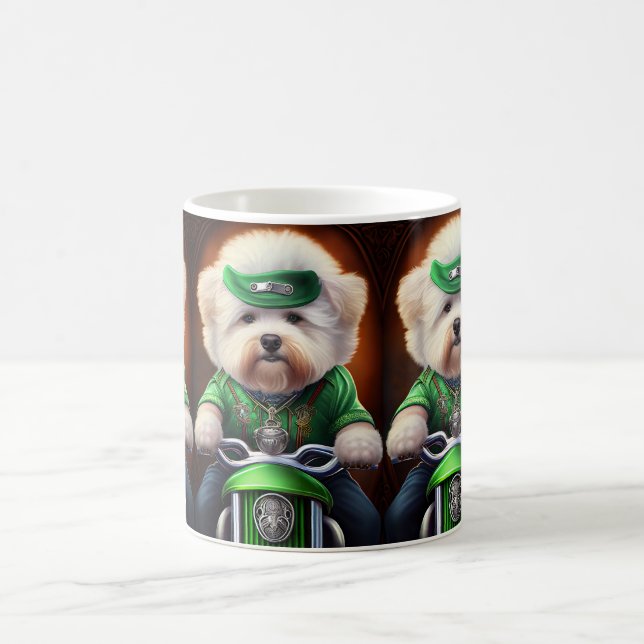 Mug Bichon Frisé Chien Conduite Vélo St. Patrick (Centre)