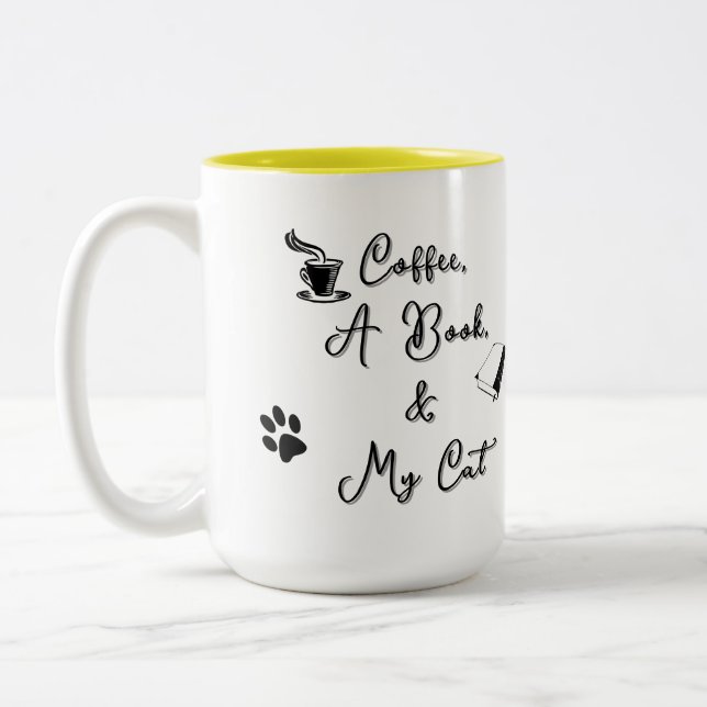 Mug bicolore 450 ml (jaune) (Gauche)