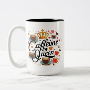 Mug bicolore Queen à caféine 15 oz pour l'amateur