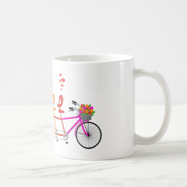 Mug bicyclette tandem colorée avec la famille (Droite)
