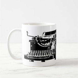 Mug Bien sûr. I Texte. Machine à écrire