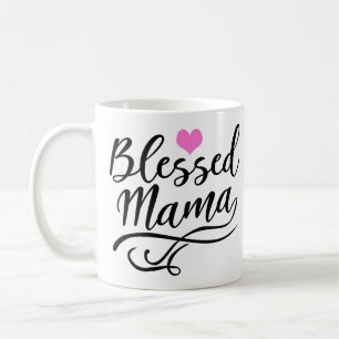 Mug Bienheureuse maman, texte blanc