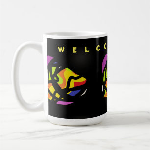 MUG BIENVENUE À LA MAISON MOTIFS D'ART EN NOIR