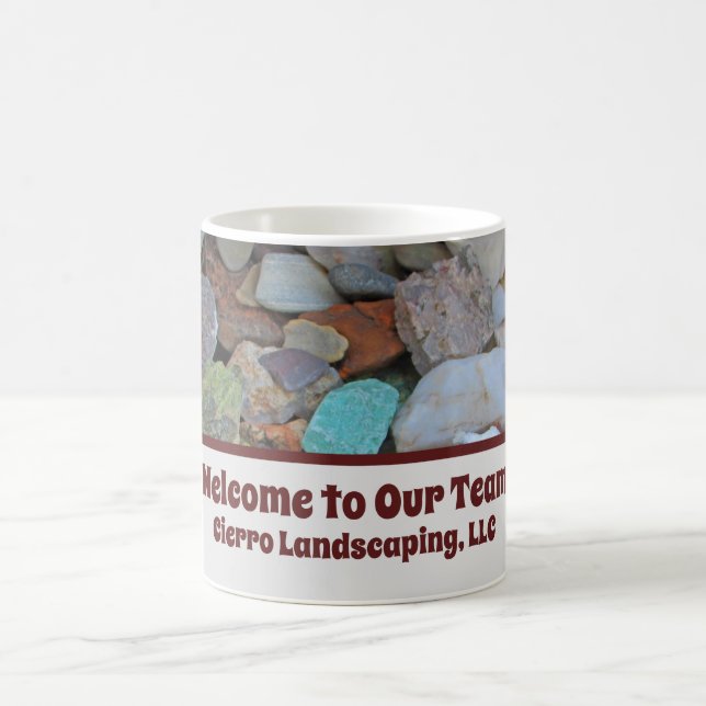 Mug Bienvenue à notre équipe Rock Gem Photo Nouveau em (Centre)