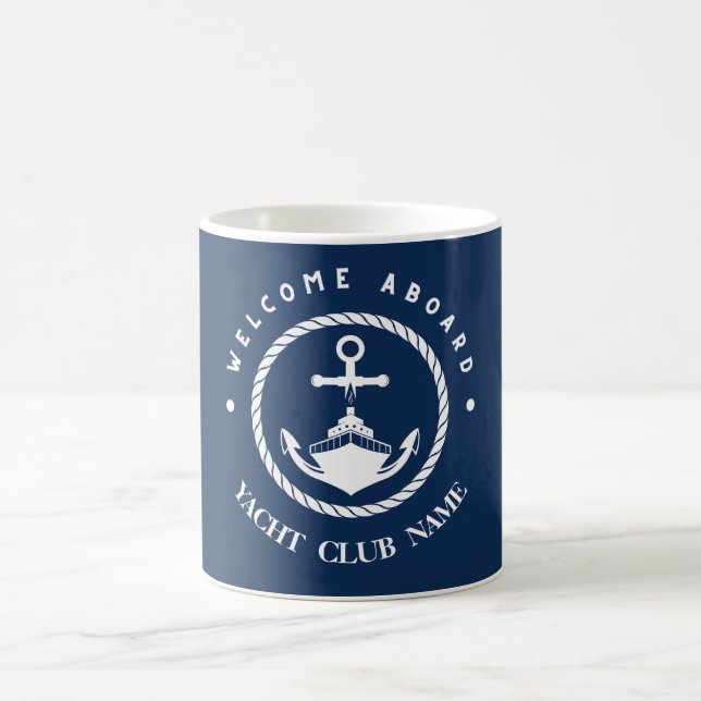 Mug Bienvenue Ancre Bleue Voilier nautique Bateau do-i (Centre)