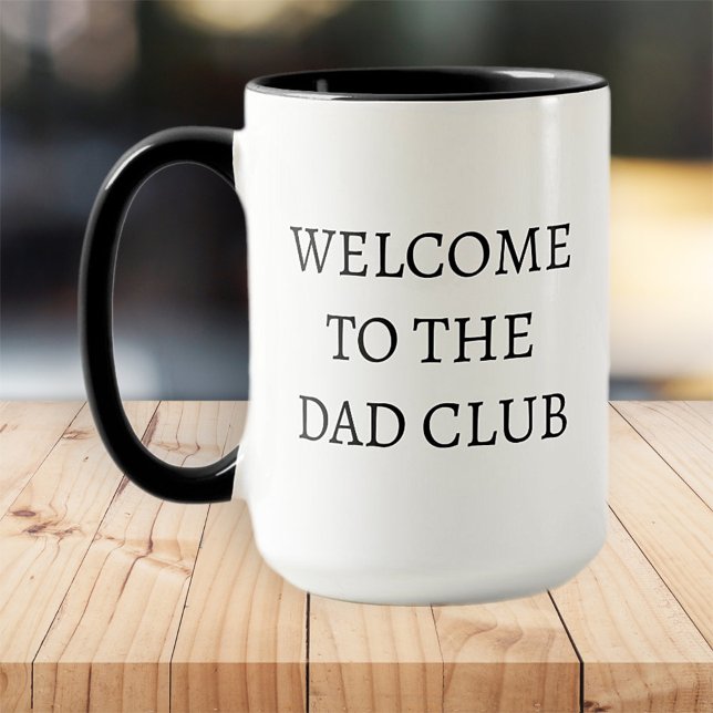Mug Bienvenue au Club Papa moderne noir et blanc (Créateur téléchargé)