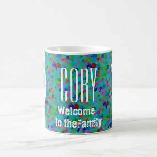 Mug Bienvenue dans la famille personnalisée avec le no