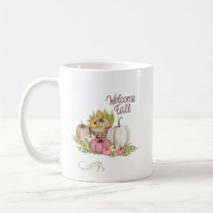 Mug Bienvenue Fleurs Citrouilles Automne