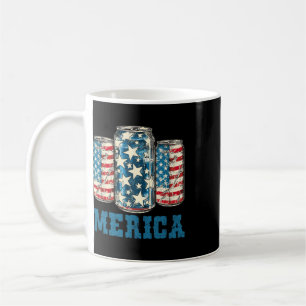 Mug Bière Drapeau Américain Drôle 4 Juillet Merica Usa