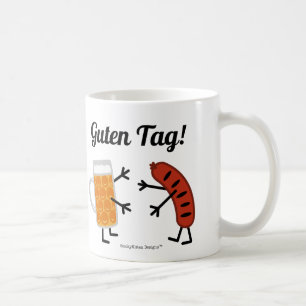 Mug Bière et bratwurst - étiquette de Guten !