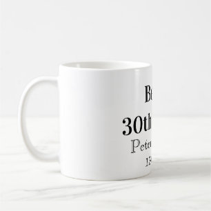 Mug Bière pour 30e anniversaire nom date homme élégant