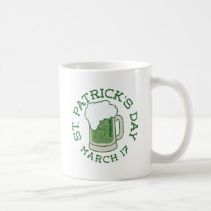 Mug bière verte en détresse st patrick