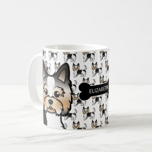 Mug Biewer Terrier Chiens de caricature avec os de chi