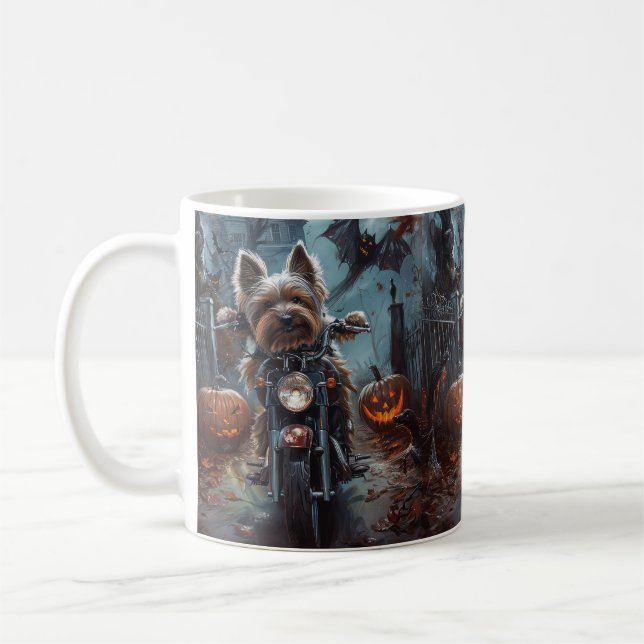 Mug Biewer Terrier équitation Moto Halloween Effrayer (Gauche)
