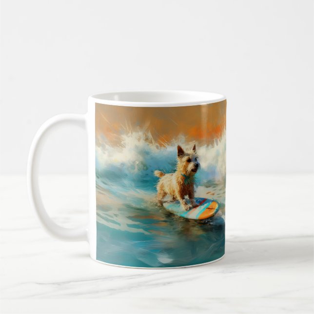 Mug Biewer Terrier Plage Surf Peinture (Gauche)
