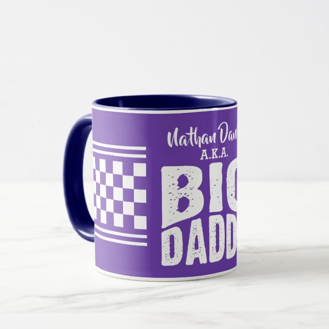 Mug Big Daddy avec votre nom en texte blanc sur fond v (Devant gauche)