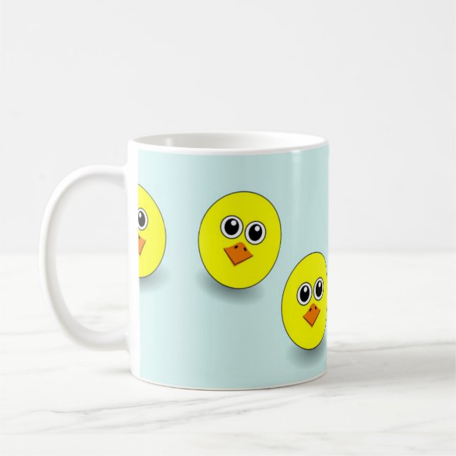 Mug Big head chick on blue (Gauche)