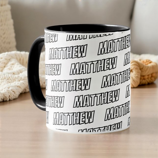 Mug Big Letters Modern Cool Simple Name Pattern (Créateur téléchargé)