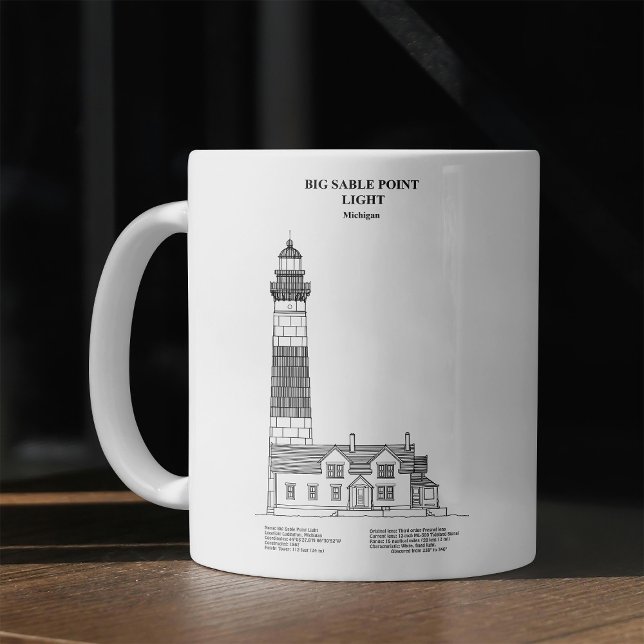 Mug Big Sable Point Lighthouse - Michigan - BD (Créateur téléchargé)