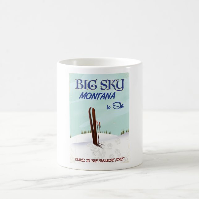 Mug Big Sky, Montana affiche de voyage de ski (Centre)