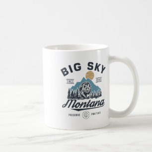 Mug Big - Sky Montana Neige Ski Lodge Rétro Branché 