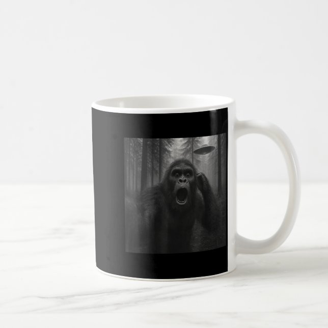 Mug Bigfoot Alien Ufo Selfie Funny Sasquatch Meme Men  (Droite)
