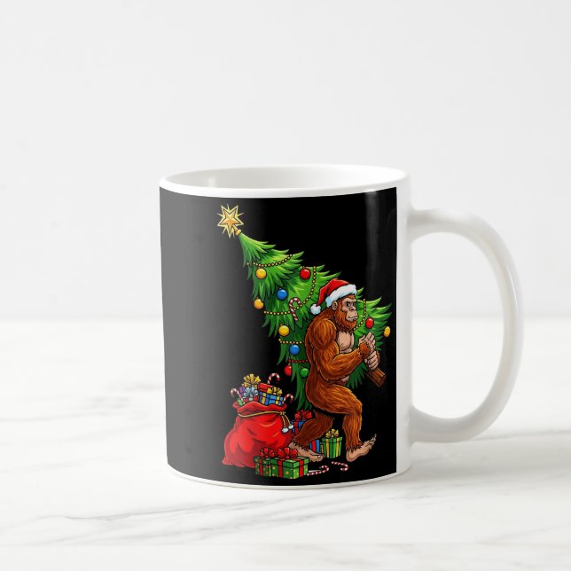 Mug Bigfoot Christmas Tree Xmas Lights Funny Sasquatch (Droite)