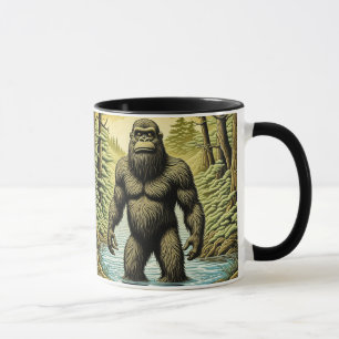 Mug Bigfoot debout dans l'eau dessin animé