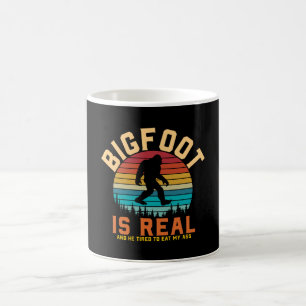 Mug Bigfoot est réel   Design rétro Bigfoot