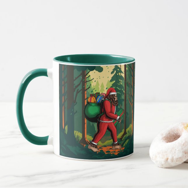 Mug Bigfoot Père Noël Forêt Livrer Des Présentations D (Avec donut)