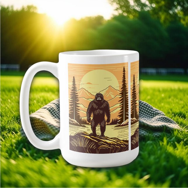 Mug Bigfoot Sasquatch Art Rétro (Créateur téléchargé)