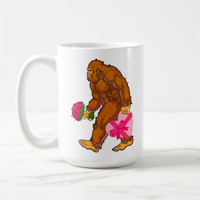 Mug Bigfoot Sasquatch Funny Valentines Jour Amour (Gauche)
