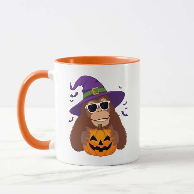 Mug Bigfoot Witch with Pumpkin Halloween (Gauche)