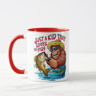 Mug Bigfoots Juste un enfant qui aime pêcher