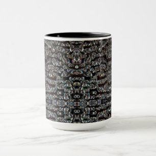 Mug Bijou en diamant motif élégant argent noir