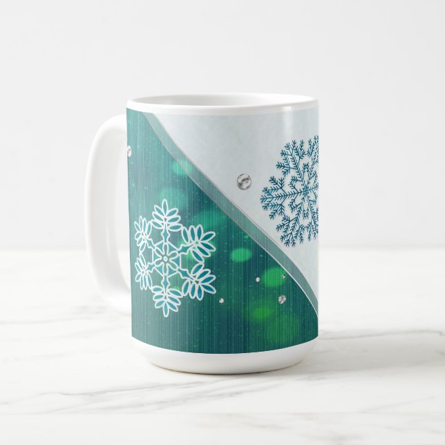 Mug Bijoux de flocon de neige 3D (Devant gauche)