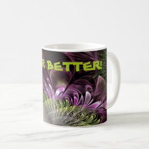 Mug Bijoux en forme de fleur fractale violet-rouge 