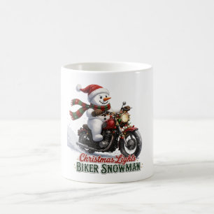 Mug Biker Snowman Lumières de Noël