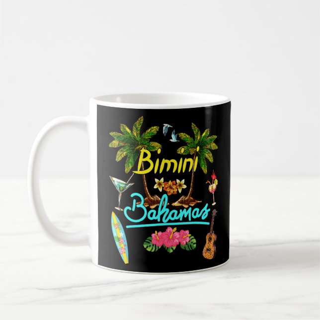 Mug Bimini Bahamas Beach Summer Palm Surf Sun Set Palm (Gauche)