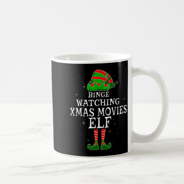 Mug Binge Watching Xmas Movies Elf Matching Family Chr (Droite)