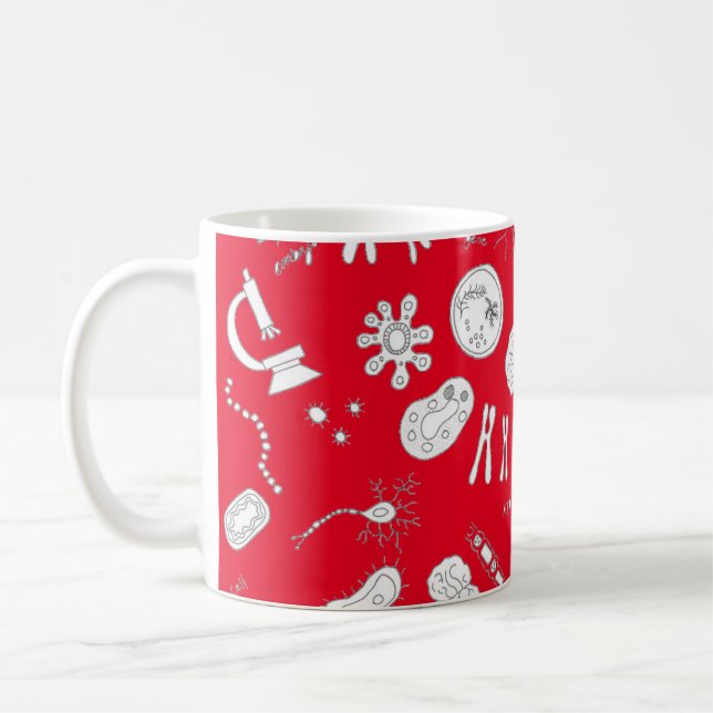 Mug Biologie schéma conception blanc et rouge (Gauche)