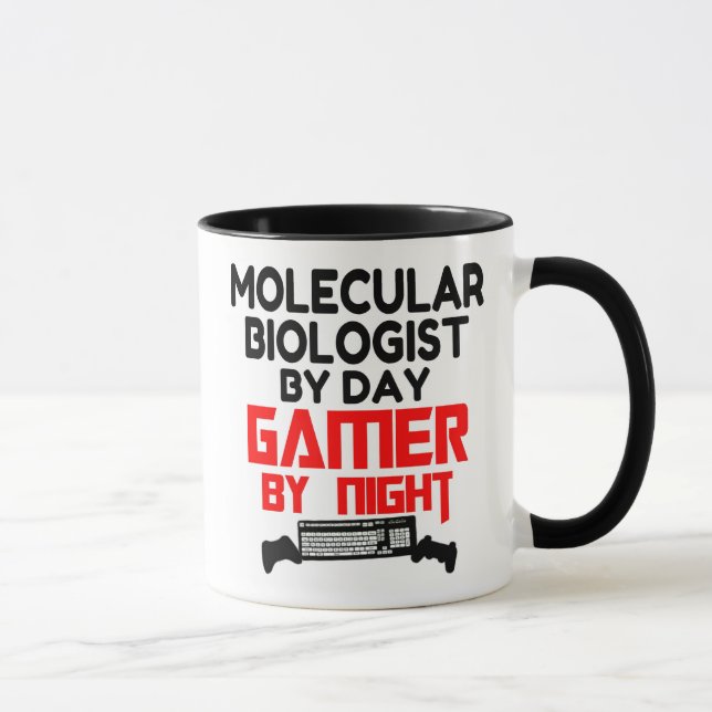 Mug Biologiste Moléculaire aime jouer aux jeux vidéo (Droite)
