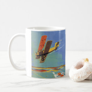Mug Biplan antique de voyage et de transport vintage