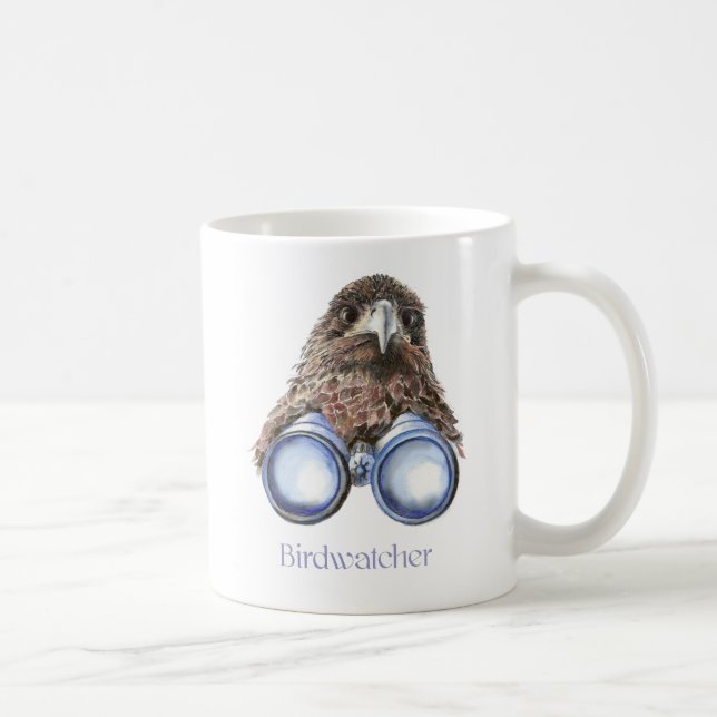 Mug Birdwatcher Hawk Oiseau vous observant Humour (Droite)